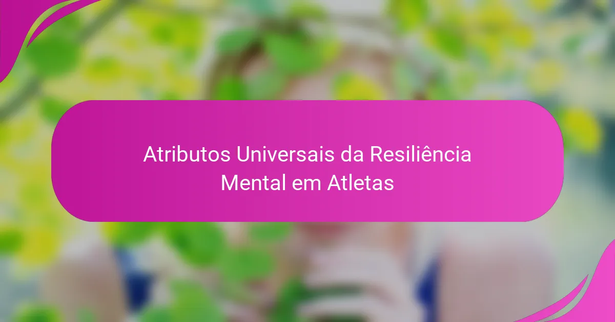 Atributos Universais da Resiliência Mental em Atletas